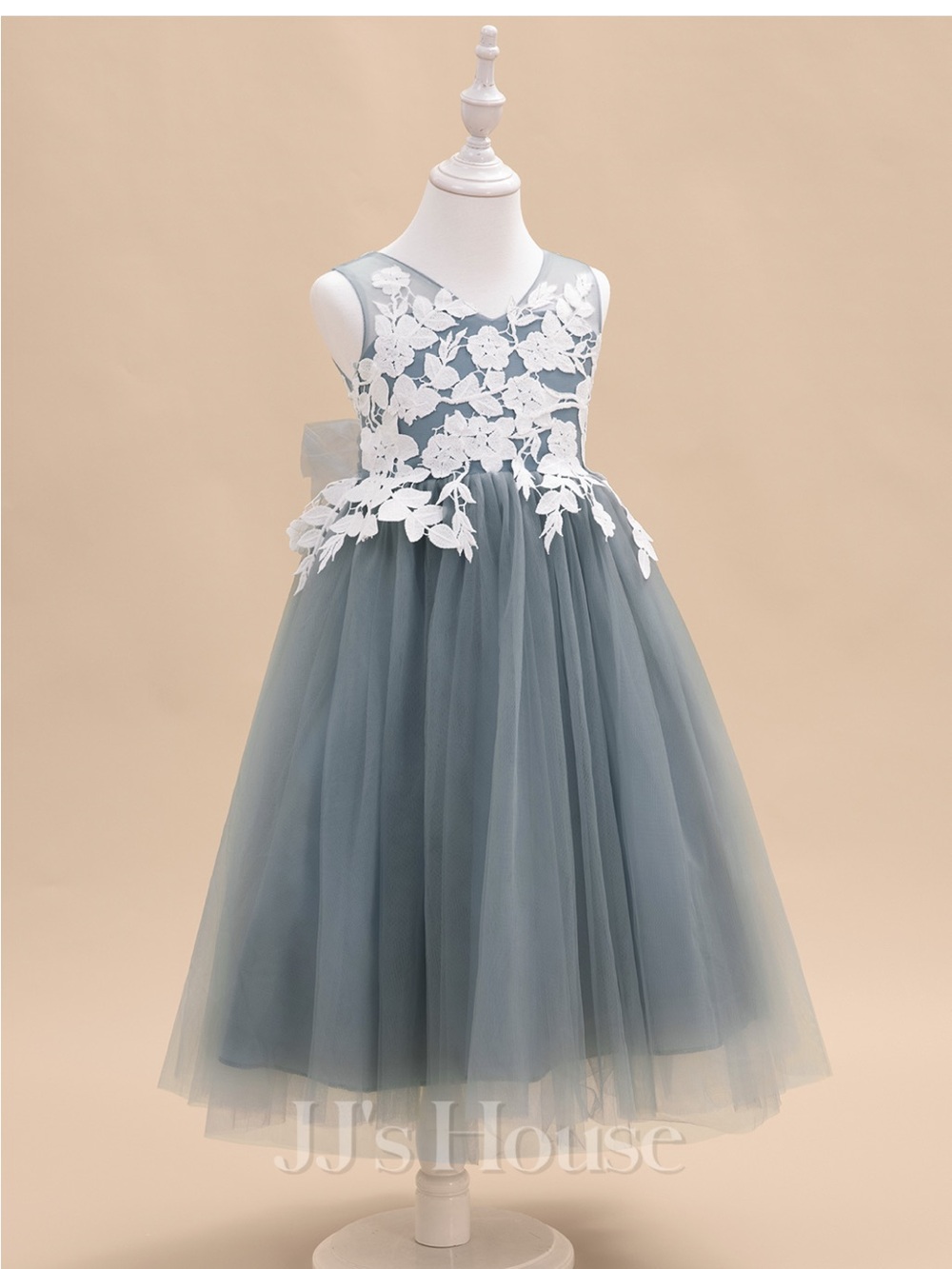 JJs House Dusty Blue Flower Girl Dress